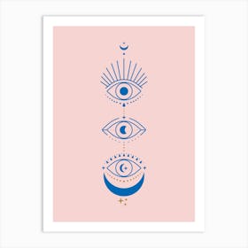 Eyes Moon Phases Art Print