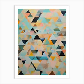 Abstract Mid-century Vintage Triangles 1 Art Print