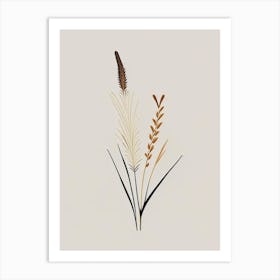 Horsetail Spices And Herbs Retro Minimal 3 Art Print