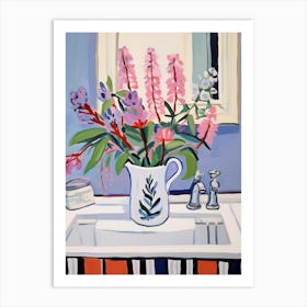 A Vase With Bleeding Heart, Flower Bouquet 1 Art Print