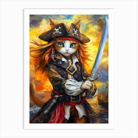 Pirate Cat 10 Art Print