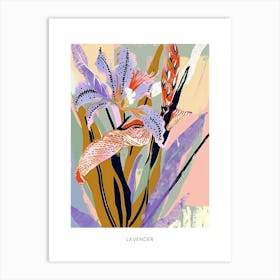 Colourful Flower Illustration Poster Lavender 4 Art Print