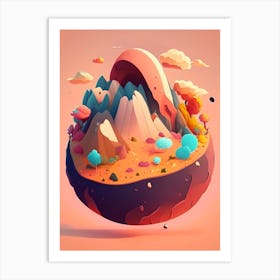 Crater Kawaii Kids Space Art Print