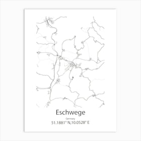 Eschwege,Germany Minimalist Map Art Print