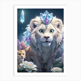 3d Animation Style A Majestic Clearing Illuminated By Soft Eth 1 Art Print