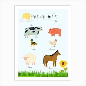 Farm Animals Art Print