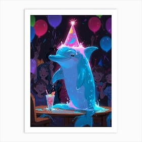 Birthday Dolphin 1 Art Print