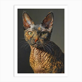 Cornish Rex Relief Illustration 1 Art Print