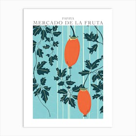 Mercado De La Fruta Papaya Illustration 4 Poster Art Print