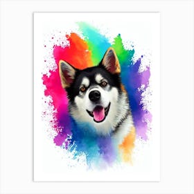 Norwegian Lundehund Rainbow Oil Painting Dog Art Print