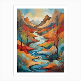 River In The Mountains 4 Art Print