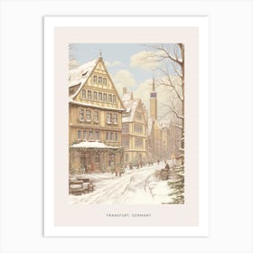 Vintage Winter Poster Frankfurt Germany Art Print