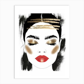 Gold And Black Makeup 4 Art Print