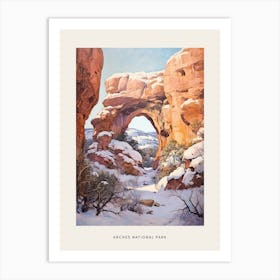 Dreamy Winter National Park Poster  Arches National Park United States 1 Art Print