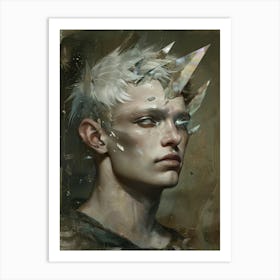 Man With Spikes On His Head Art Print