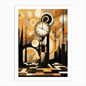 Time Abstract Geometric Illustration 8 Art Print