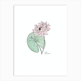 July Water Lily Birth Flower 1 Art Print