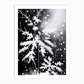 Nature, Snowflakes, Black & White 3 Art Print