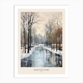 Winter City Park Poster Karlsaue Park Kassel 3 Art Print