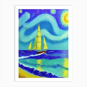 Starry Night Seascape Art Print