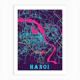 Hanoi Map Poster 1 Art Print