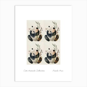 Cute Animals Collection Panda Bear 3 Art Print