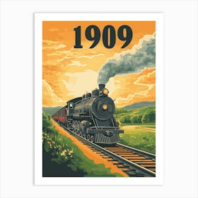 Aihrgdesign A Vintage Travel Poster Of A Powerful Steam Locom 4d27eddd F662 4547 Bc51 5f25e9b178dd 1 Art Print