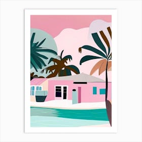 Maafushi Island Maldives Muted Pastel Tropical Destination Art Print