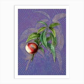 Vintage Peach Botanical Illustration on Veri Peri n.0586 Art Print