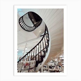 Spiral Staircase In A Store Art Print