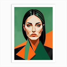 Geometric Woman Portrait Pop Art (25) Art Print
