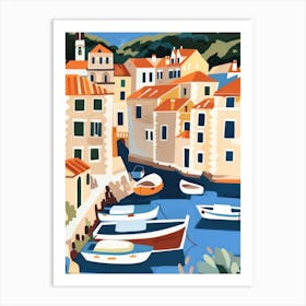 Travel Poster Happy Places Dubrovnik 7 Art Print