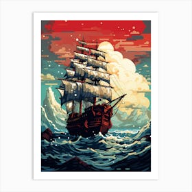 Sailing Ship In The Sea 1 Art Print