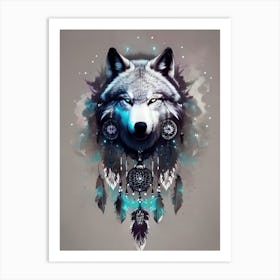 Wolf Dreamcatcher 7 Art Print