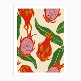 Dragon Fruit Pattern Illustration 2 Art Print