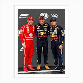 Top Three Qualifiers Charles Leclerc, Max Verstappen And Sergio Perez Art Print