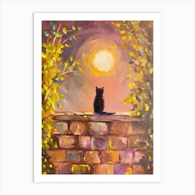 Cat In The Moonlight 1 Poster