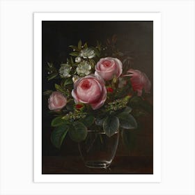 Roses In A Vase Art Print