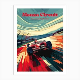 Monza Circuit Grand Prix Ferrari Digital Travel Art Art Print