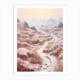 Dreamy Winter Painting Zhangye National Park China Art Print