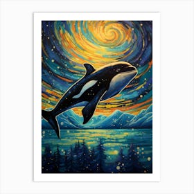 Orca Whale Van Gogh Style Art Print
