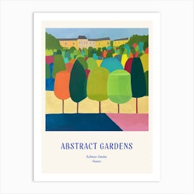 Colourful Gardens Tuileries Garden France 2 Blue Poster Art Print