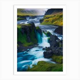 Hraunfossar, Iceland Realistic Photograph (3) Art Print