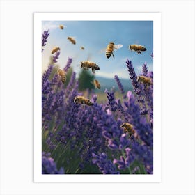 European Honey Bee Realism Illustration 14 Art Print