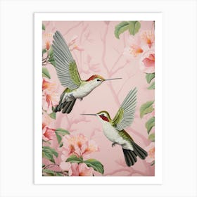 Vintage Japanese Inspired Bird Print Hummingbird 6 Art Print