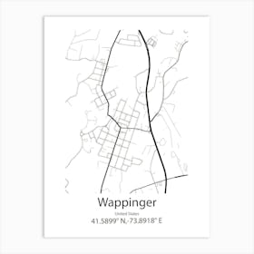 Wappinger,United States Minimalist Map Art Print