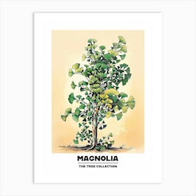Magnolia Tree Storybook Illustration 2 Poster Art Print