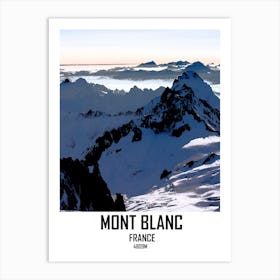 Mont Blanc, France, Alps, Mountain, Nature, Art, Wall Print Art Print