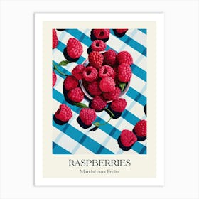 Marche Aux Fruits Raspberries Fruit Summer Illustration 3 Art Print