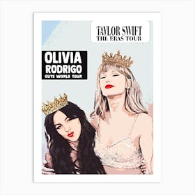 Taylor Swift And Olivia Rodrigo Art Print